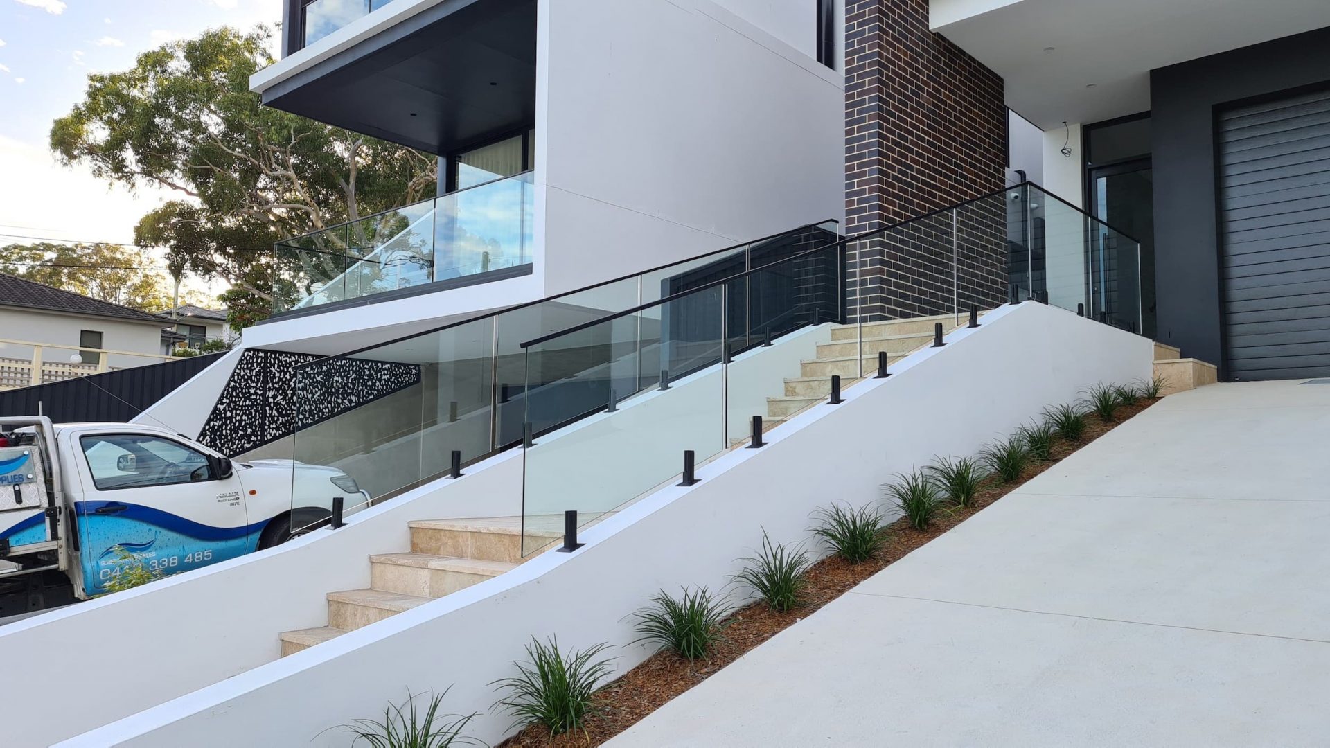 External Stairs Glass Balustrades, Oatley - Glass Fence Supplies